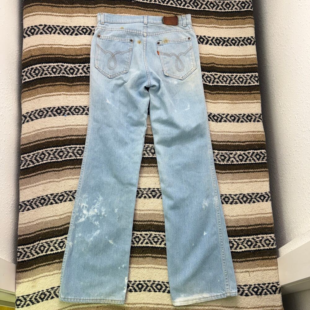 Vintage 1970's Levi's 517 Bootcut Light Wash Flared Denim Blue Jeans Sz 30 x 32